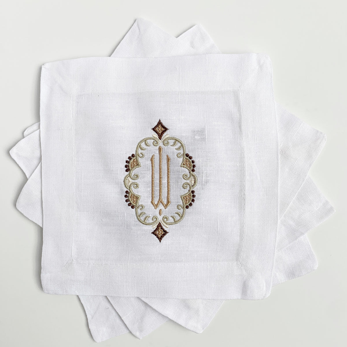 White Linen Cocktail Napkins (Set of four) Sew Sew Swell