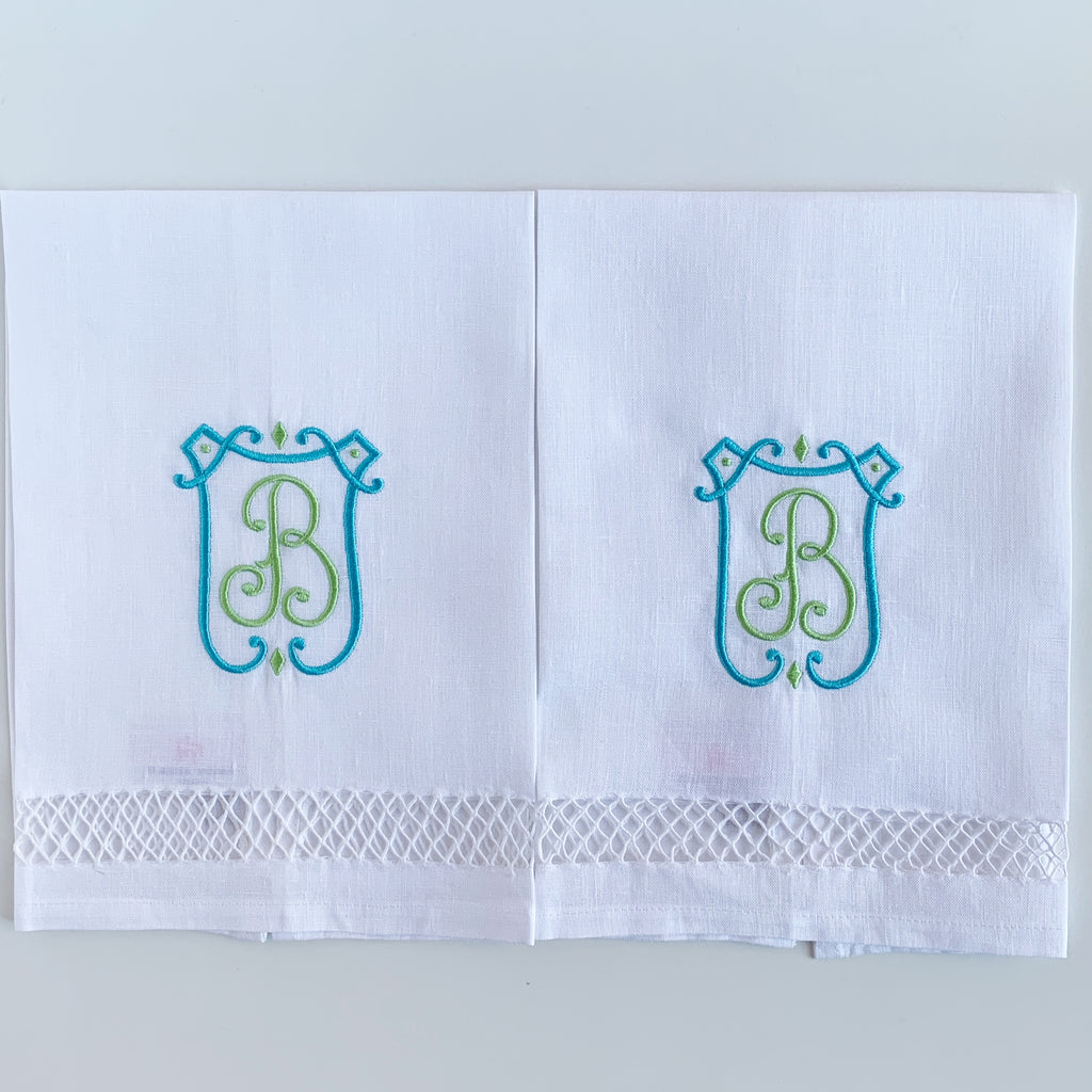 Fringe Benefits Guest Towel  Garden Folly Linen Hand Towels