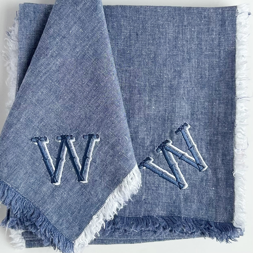 Linen Dinner Napkin with Frayed Edges (Various colors)