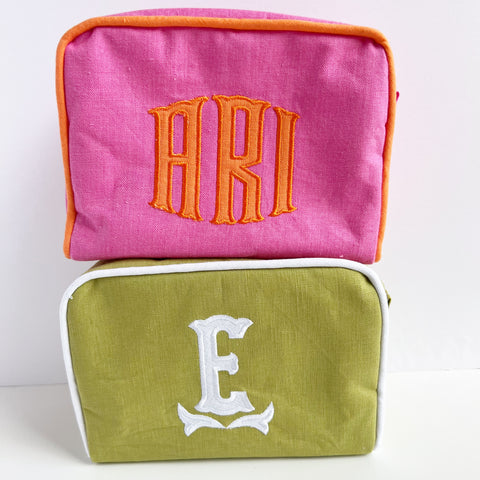Custom Linen Dopp Kit - Made to Order
