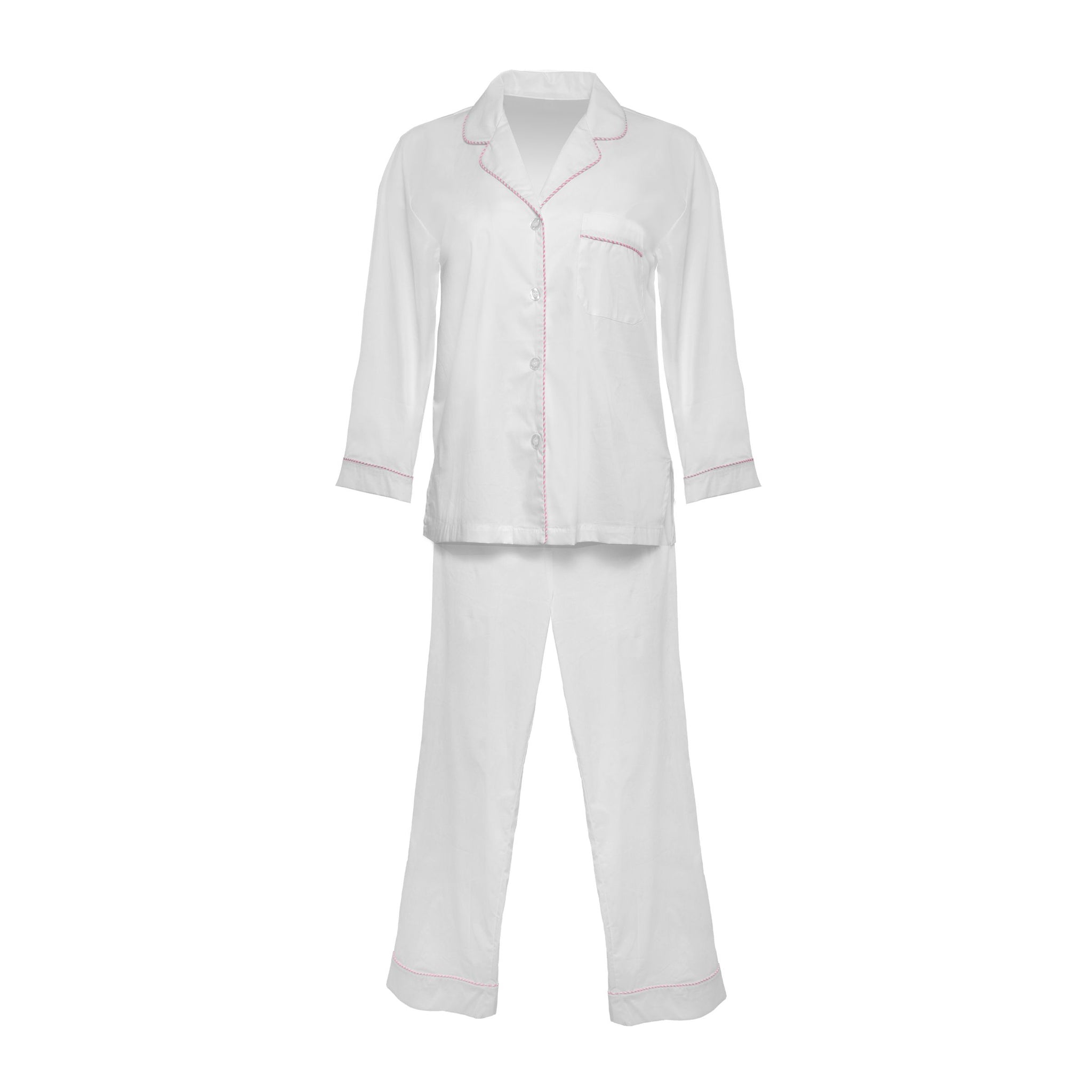 Classic Ankle Pajama Set with Gingham Piping