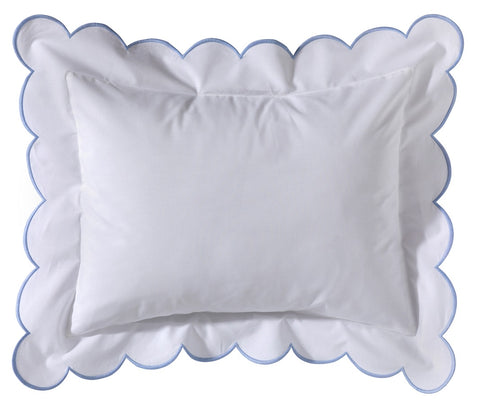 Boudoir Pillow with Embroidered Scalloped Flange. 2 colors