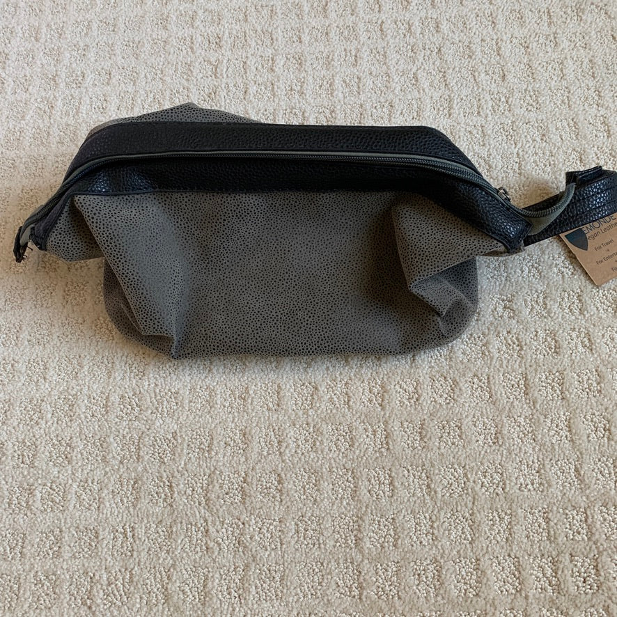 Grey, Vegan Suede Dopp, by Bellemonde