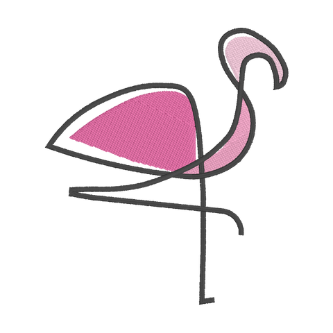 Abstract Flamingo Embroidery Design (4 sizes)