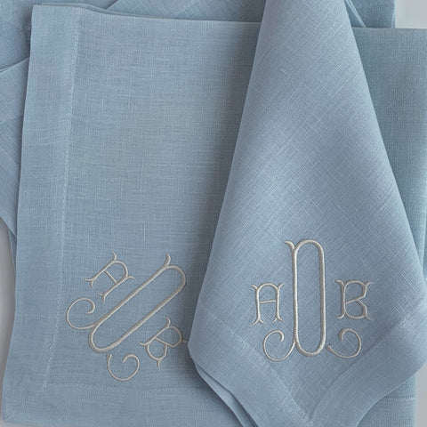Stonewashed Linen Dinner Napkins, Set of Four. (38 colors)