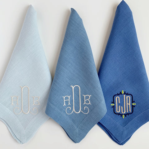 Stonewashed Linen Dinner Napkins, Set of Four. (38 colors)