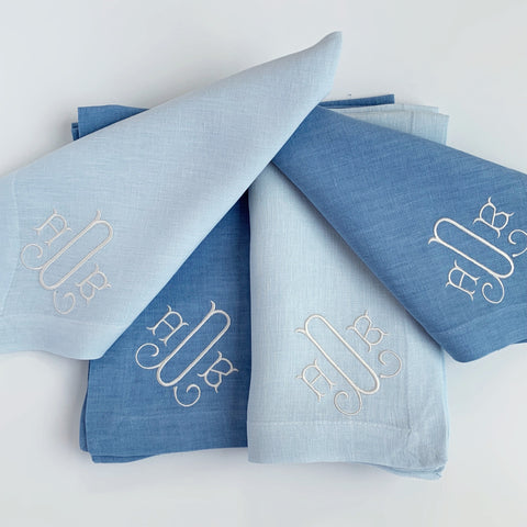 Stonewashed Linen Dinner Napkins, Set of Four. (38 colors)