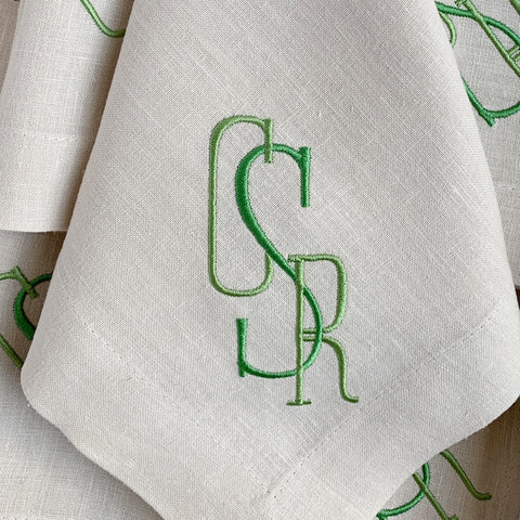 Stonewashed Linen Dinner Napkins, Set of Four. (38 colors)