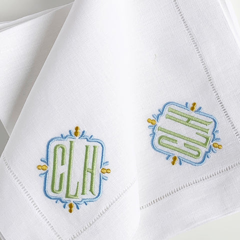 White Hemstitch Dinner Napkins
