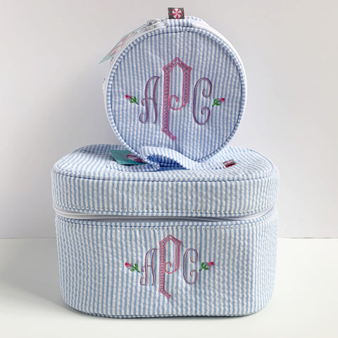 Seersucker Train Case (Various colors)