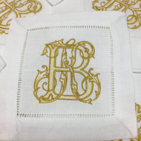 White Linen Cocktail Napkins (Set of four)