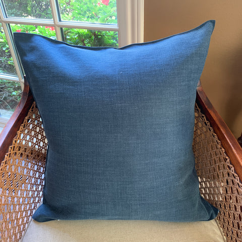 Navy Linen Pillow Cover by Libeco Linen. Includes 8