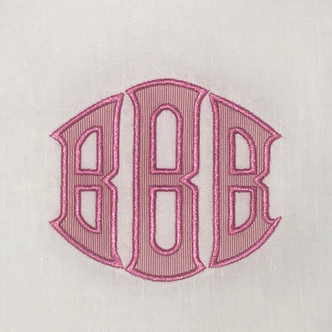 Horizontal Oval Appliqué Monogram - Large version 9 & 12 inch