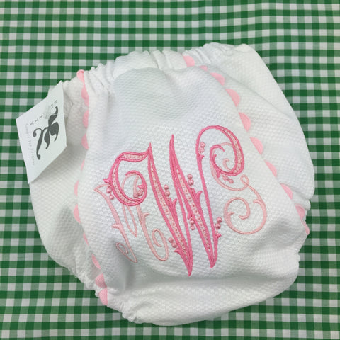 White Piqué Bloomers with Ric Rac Trim (Two colors)