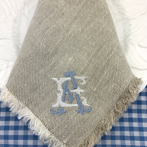 Linen Dinner Napkin with Frayed Edges (Various colors)