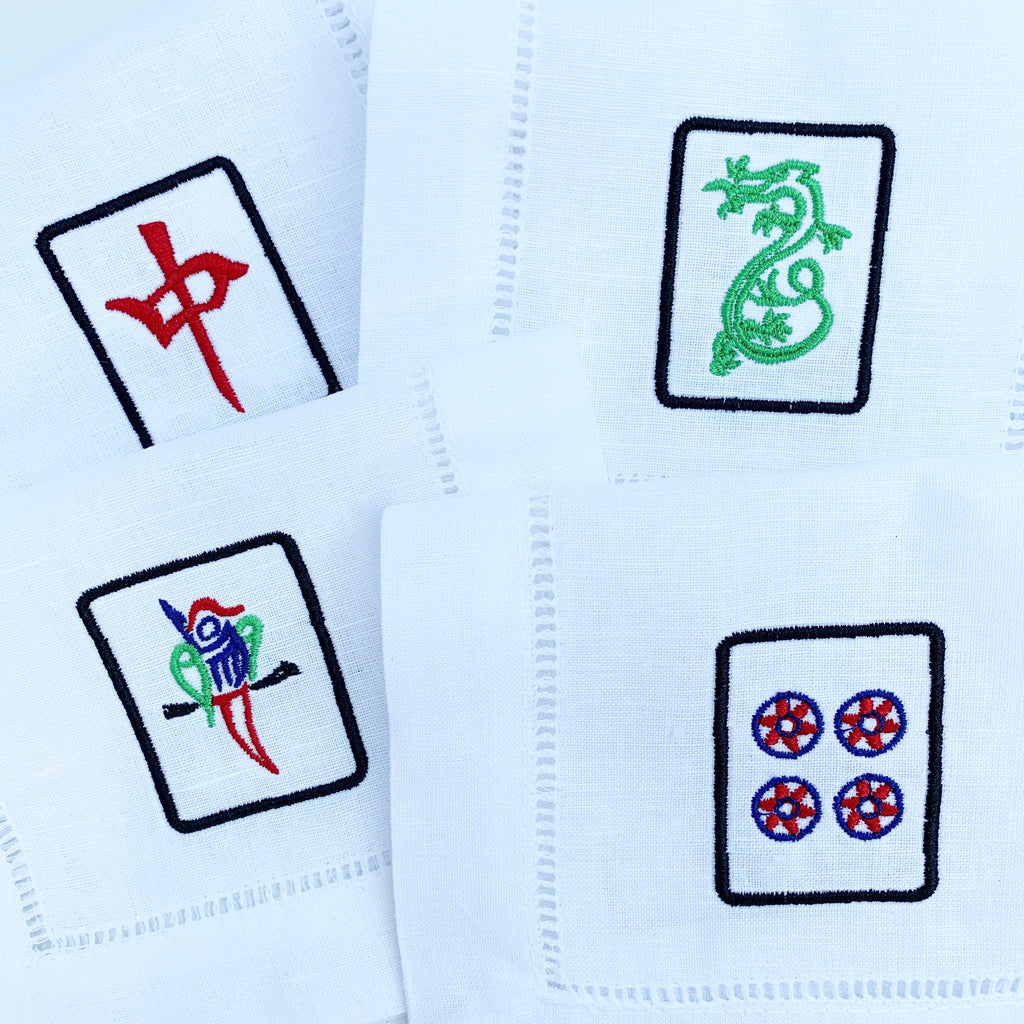 Mahjong Cocktail Napkins (Set of four)