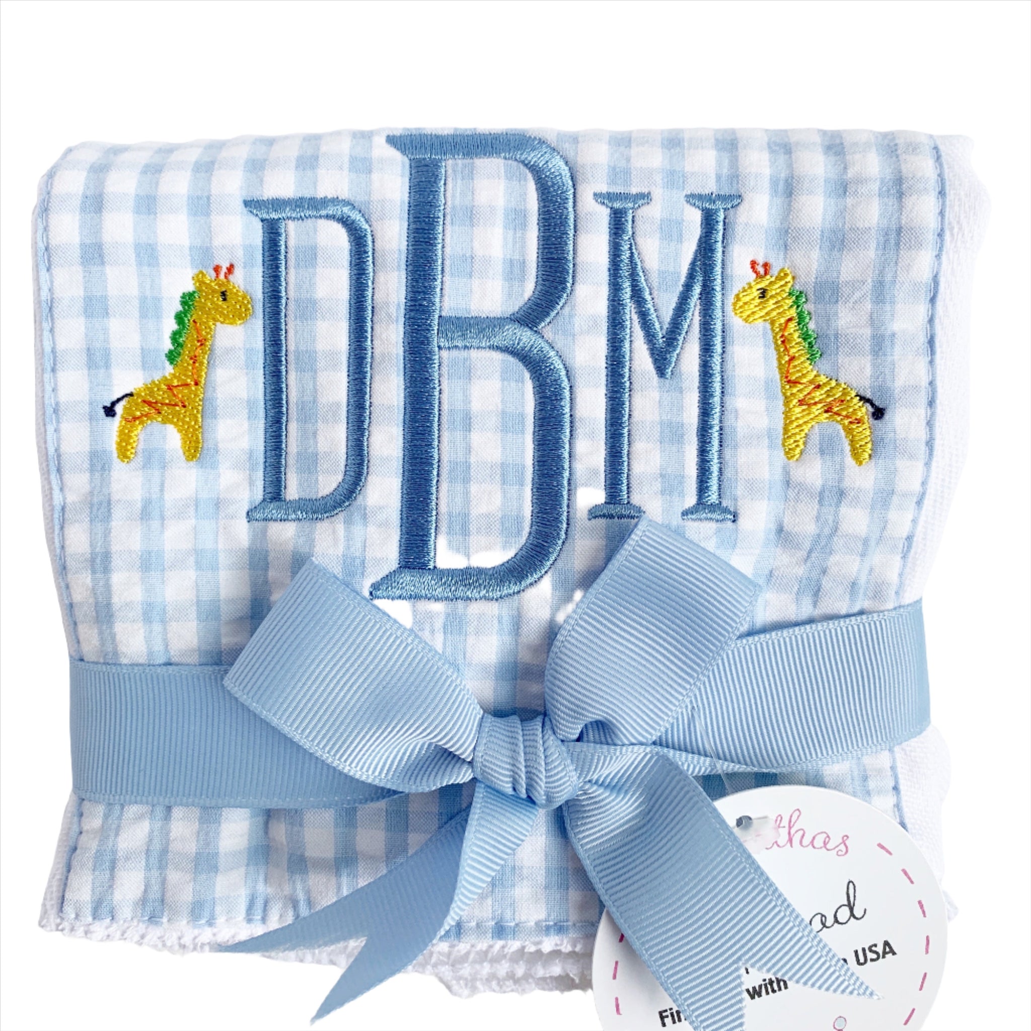 Seersucker Check Burp Cloths, by 3Marthas (Two colors)