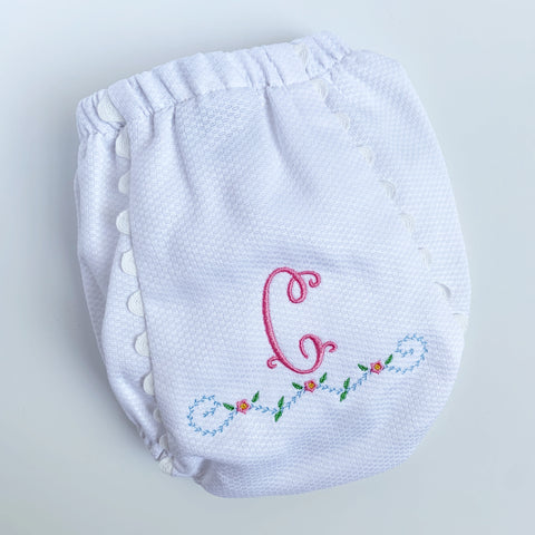 White Piqué Bloomers with Ric Rac Trim (Two colors)
