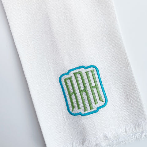 Linen Guest Towel with Frayed Edges (Two colors)