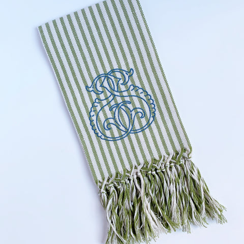 Melograno Striped Long Fringe Guest Towel (Two colors)