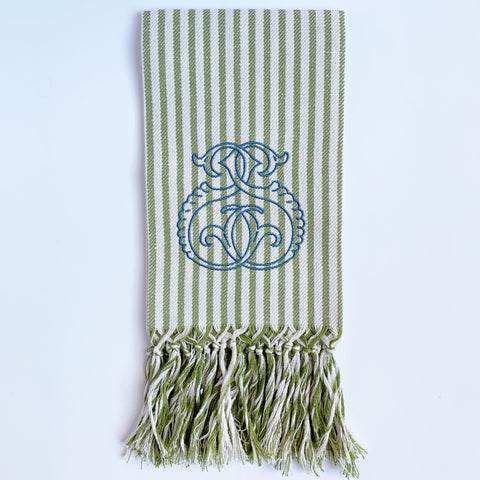 Melograno Striped Long Fringe Guest Towel (Two colors)