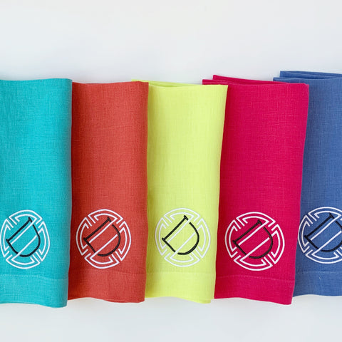 Stonewashed Linen Dinner Napkins, Set of Four. (38 colors)