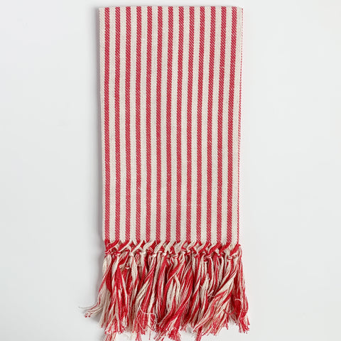 Melograno Striped Long Fringe Guest Towel (Two colors)
