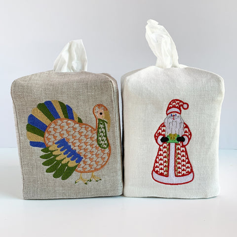 Double Layer Linen Tissue Box Cover (Three colors)