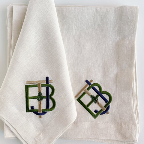 Stonewashed Linen Dinner Napkins, Set of Four. (38 colors)
