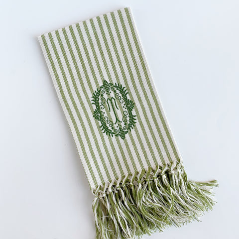 Melograno Striped Long Fringe Guest Towel (Two colors)