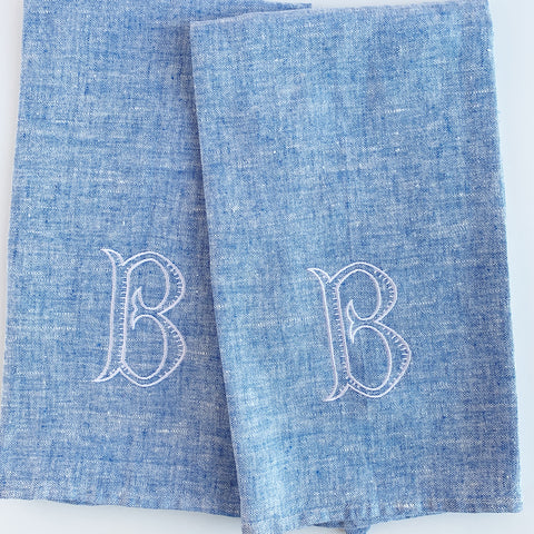 Linen Hand/Tea Towels- Plain hem (Solids & Stripes, Various Colors)