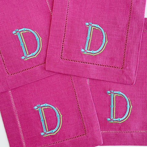 Sferra Festival Linen Oblong Cocktail Napkins, Set of Four.