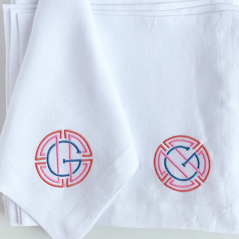 Stonewashed Linen Dinner Napkins, Set of Four. (38 colors)