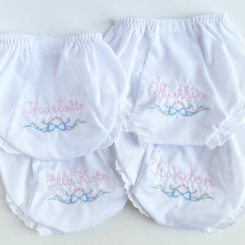 Maisy Bloomers with Cordelia motif in pastel colors
