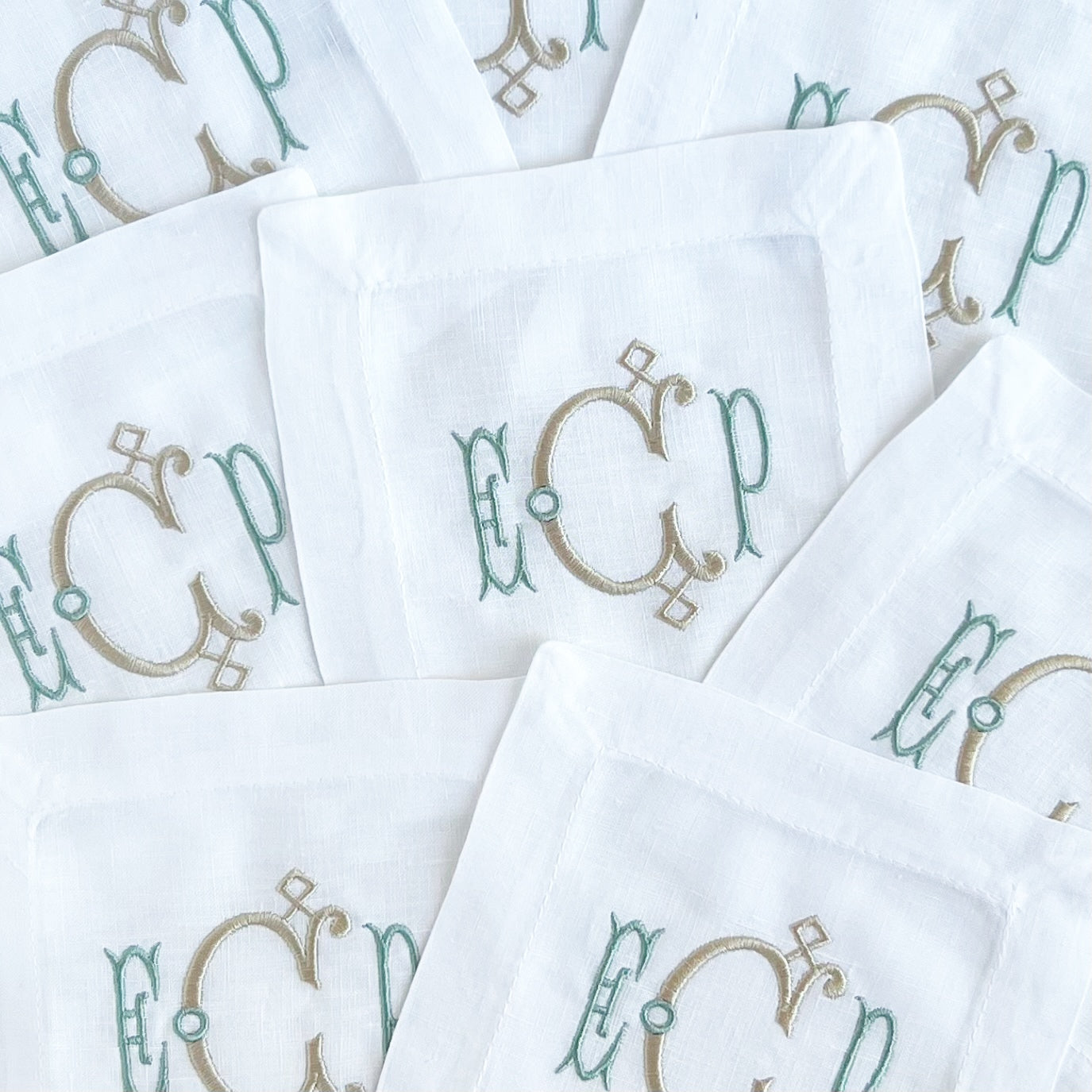 White Linen Cocktail Napkins (Set of four)