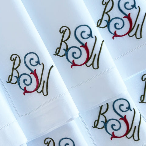 White Hemstitch Dinner Napkins