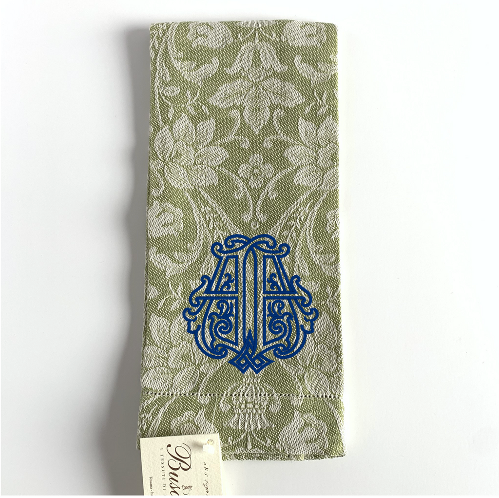 Donna di Coppe Hemstitched Guest Towel, Olive