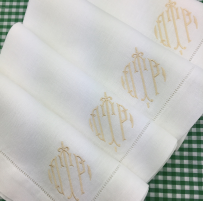 White Hemstitch Dinner Napkins