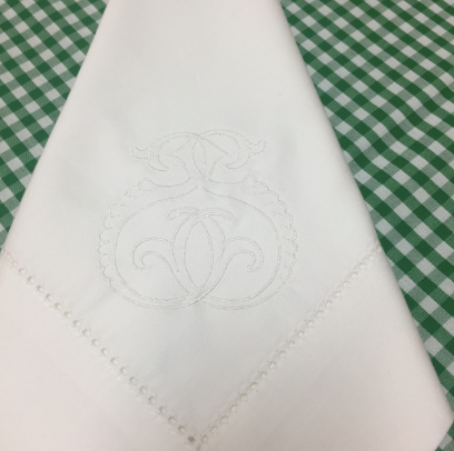 White Hemstitch Dinner Napkins