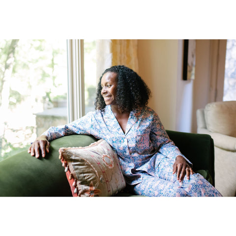 Blueberry Floral Classic Pajama Set