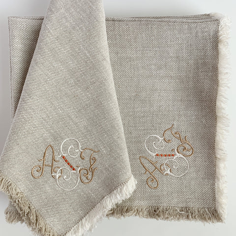 Linen Dinner Napkin with Frayed Edges (Various colors)