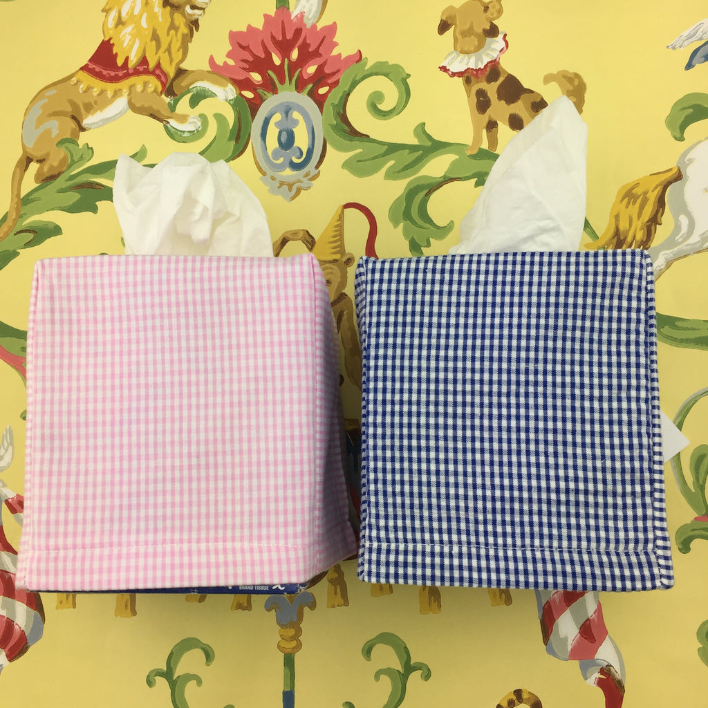 Gingham Seersucker Tissue Box Cover (Two colors)
